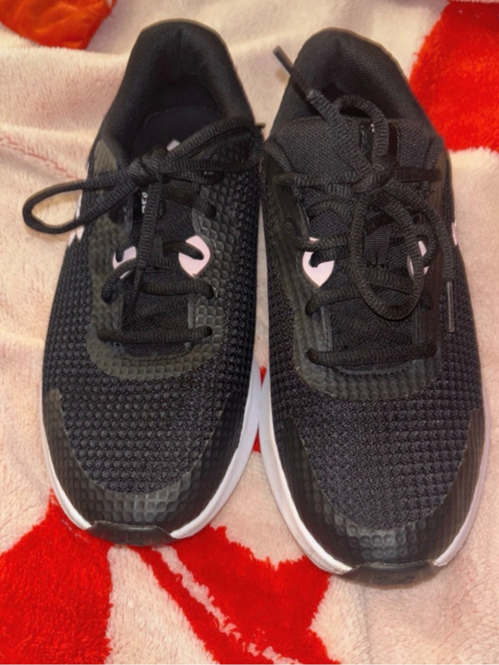 Under Armour Black Athletic Sneakers with Pink Logo Accents